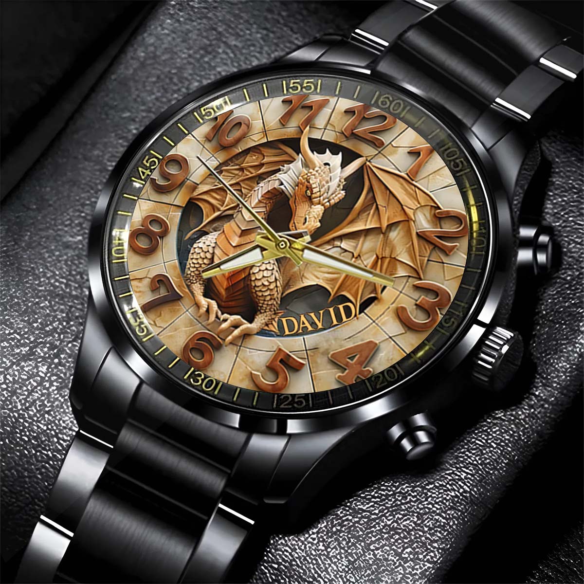 Mutiger Drache – Personalisierte Drachen-Handuhr