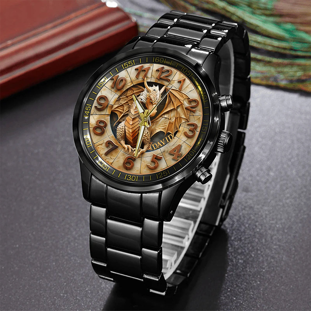 Mutiger Drache – Personalisierte Drachen-Handuhr