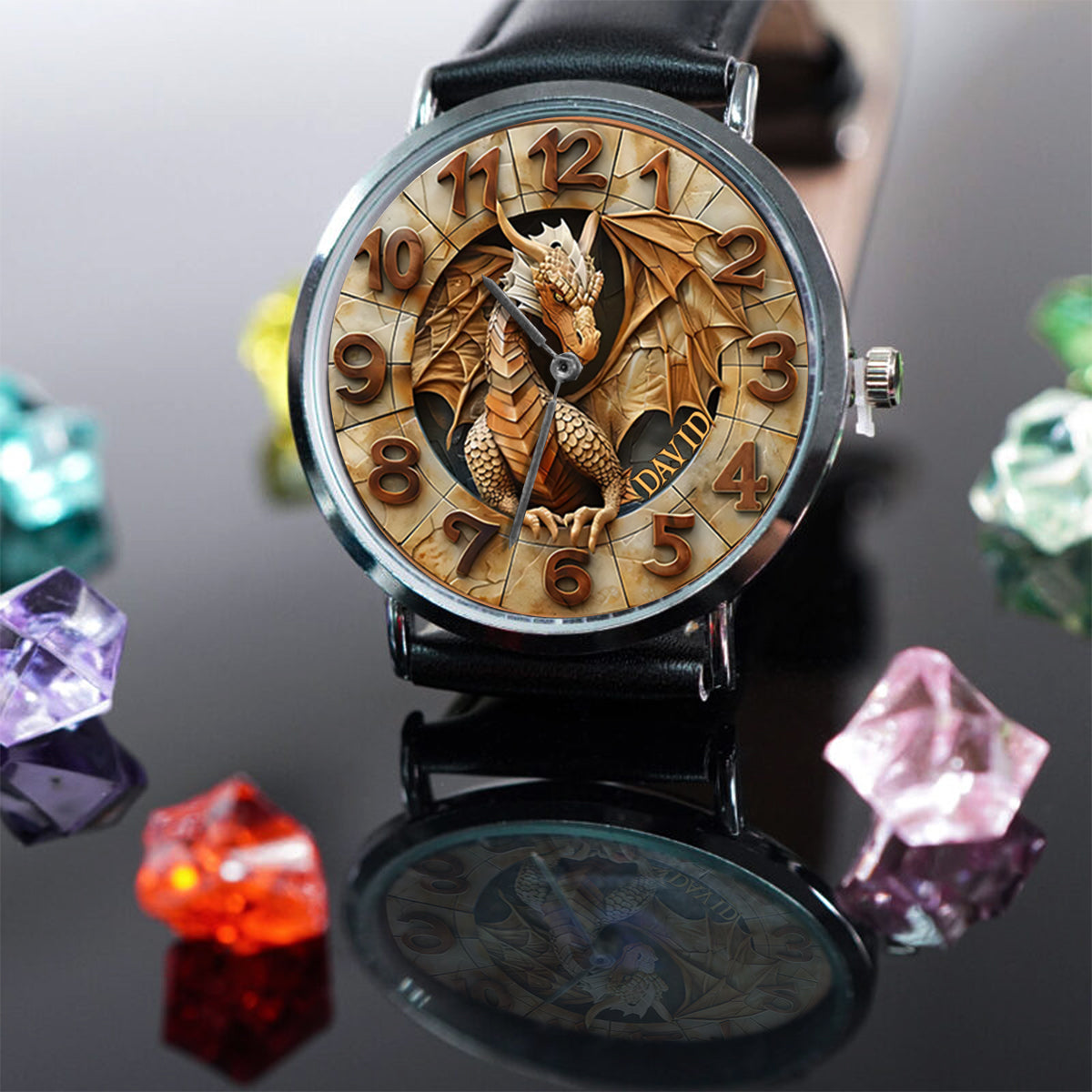 Mutiger Drache – Personalisierte Drachen-Handuhr
