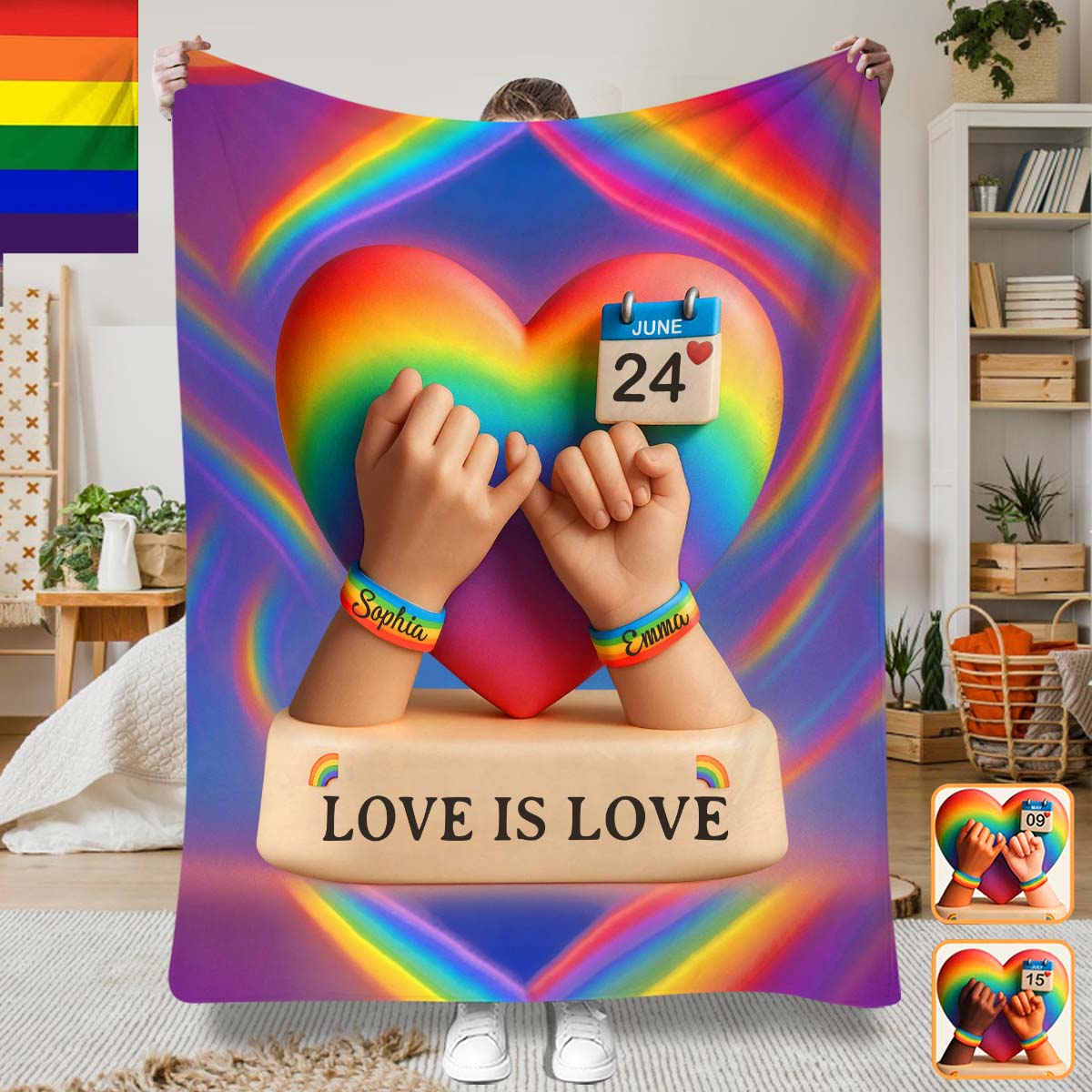 Liebe ist Liebe – Personalisierte LGBT-Unterstützungsdecke