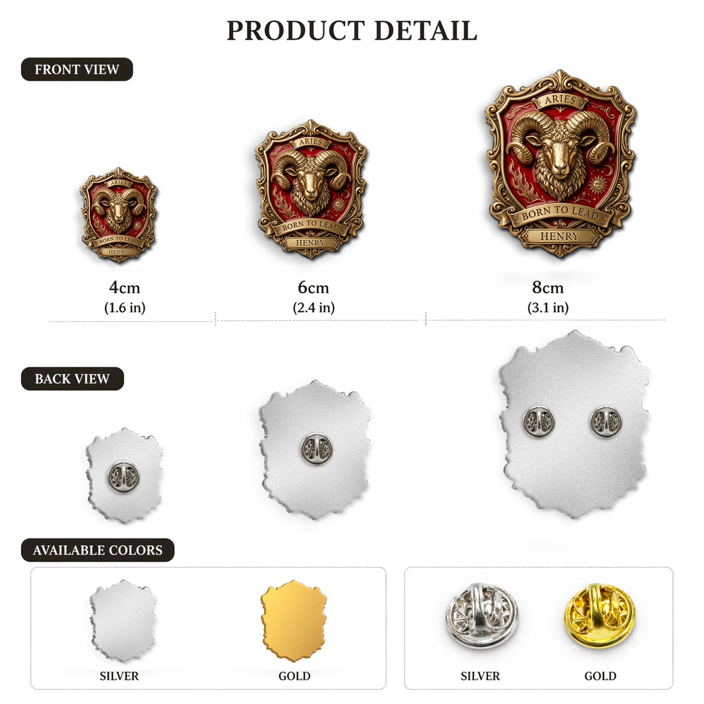 Broche de Luxe Signe Astrologique - Épinglette En Émail Personnalisée 3D