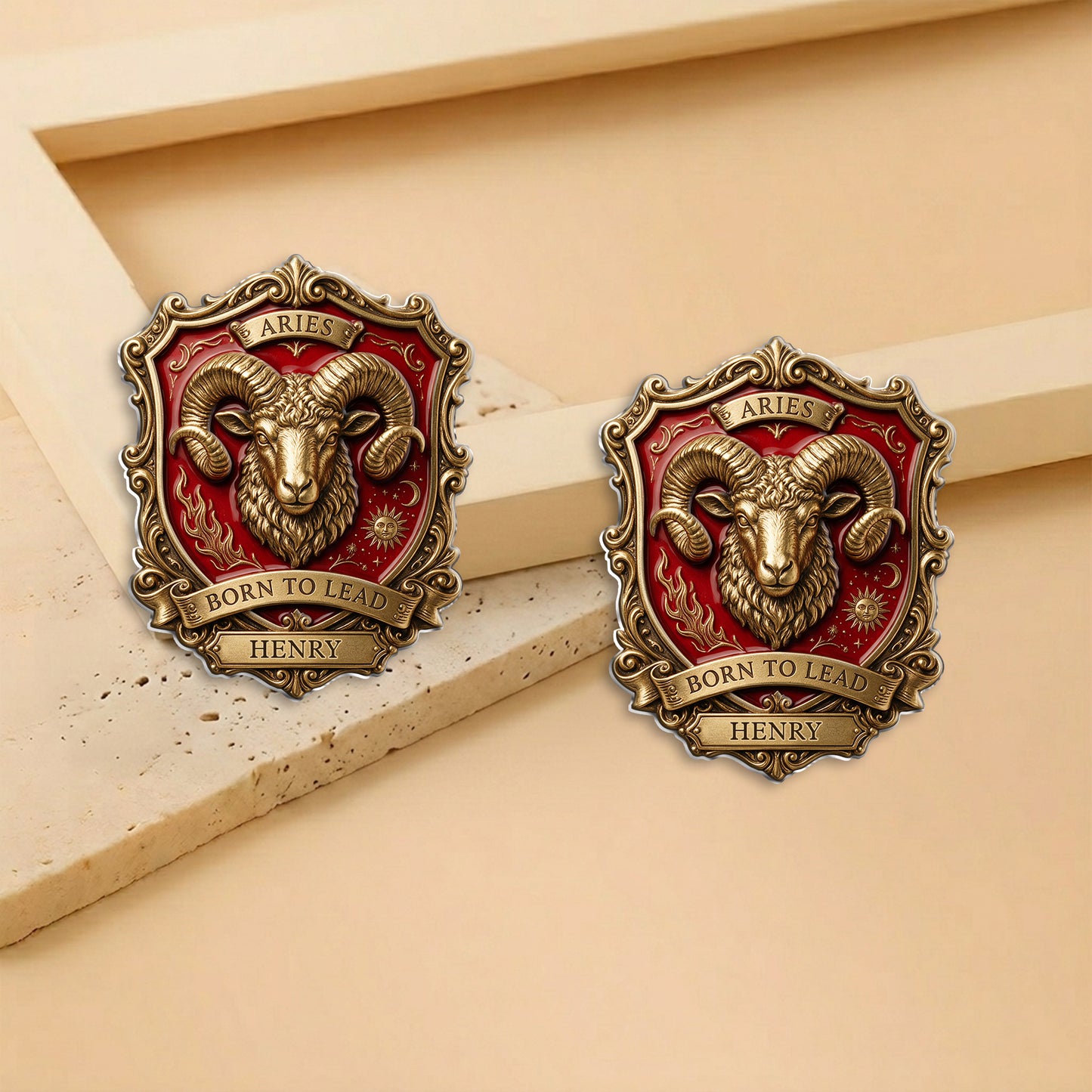 Broche de Luxe Signe Astrologique - Épinglette En Émail Personnalisée 3D
