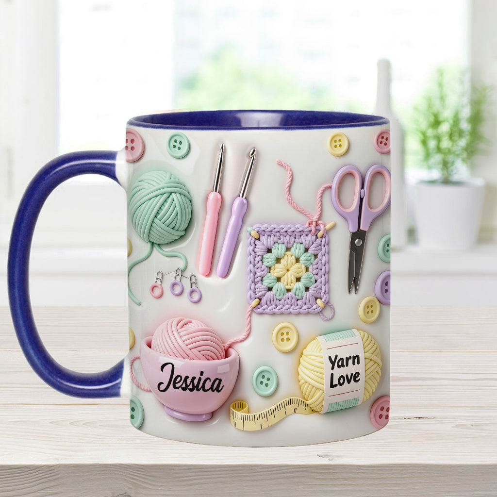 Love Crocheting - Personalized Crocheting Accent Mug & Coaster