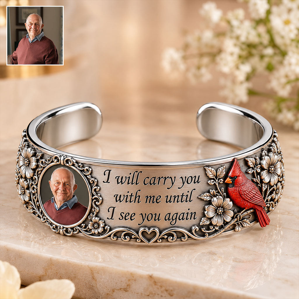 Jusqu'à ce que je te revoie - Bracelet en Cuir Mémorial Personnalisé