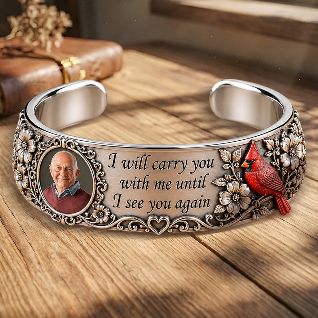 Jusqu'à ce que je te revoie - Bracelet en Cuir Mémorial Personnalisé