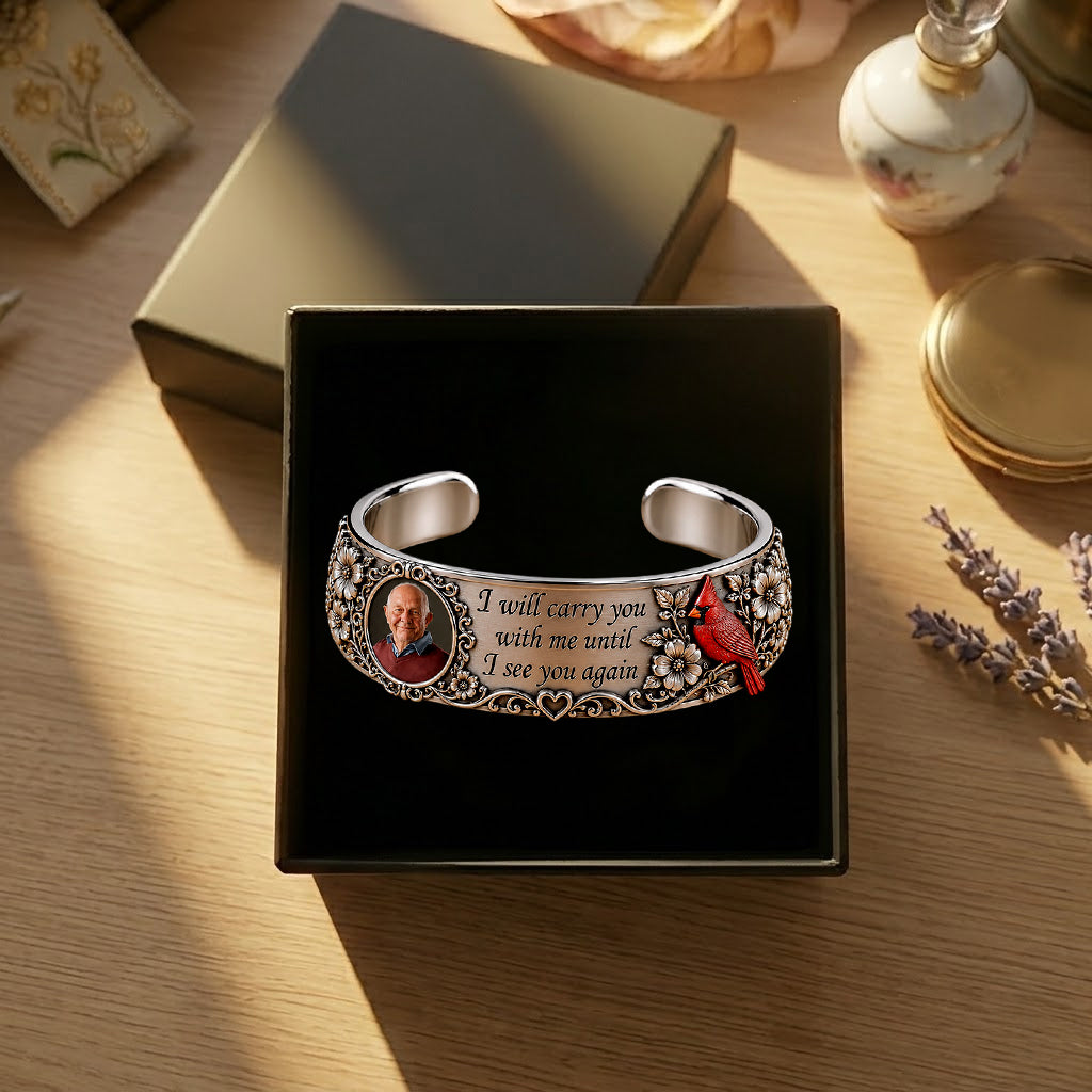 Jusqu'à ce que je te revoie - Bracelet en Cuir Mémorial Personnalisé