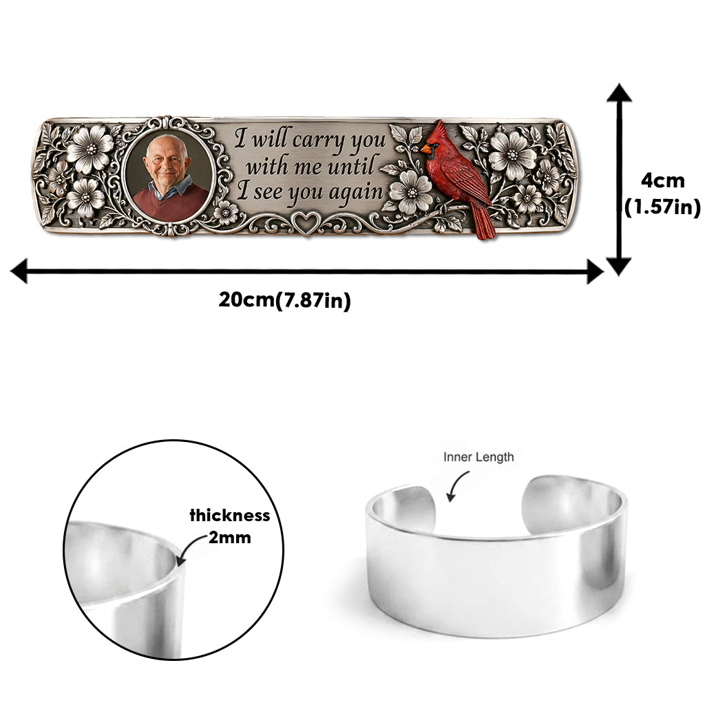Jusqu'à ce que je te revoie - Bracelet en Cuir Mémorial Personnalisé