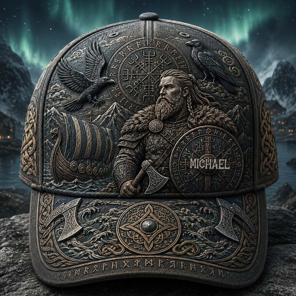 Viking Theme, Gift for Men - Personalized Viking Classic Cap