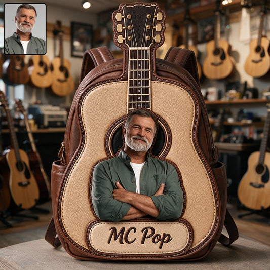 Personnalisé à partir de n'importe quelle photo - Sac à dos en cuir avec patch interchangeable