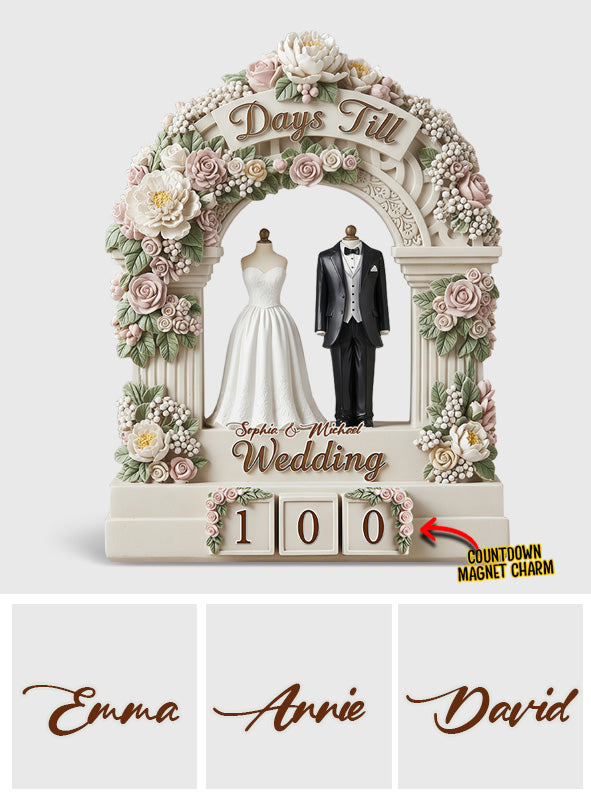 Wedding Countdown - Personalized Couple Interchangeable Plaque