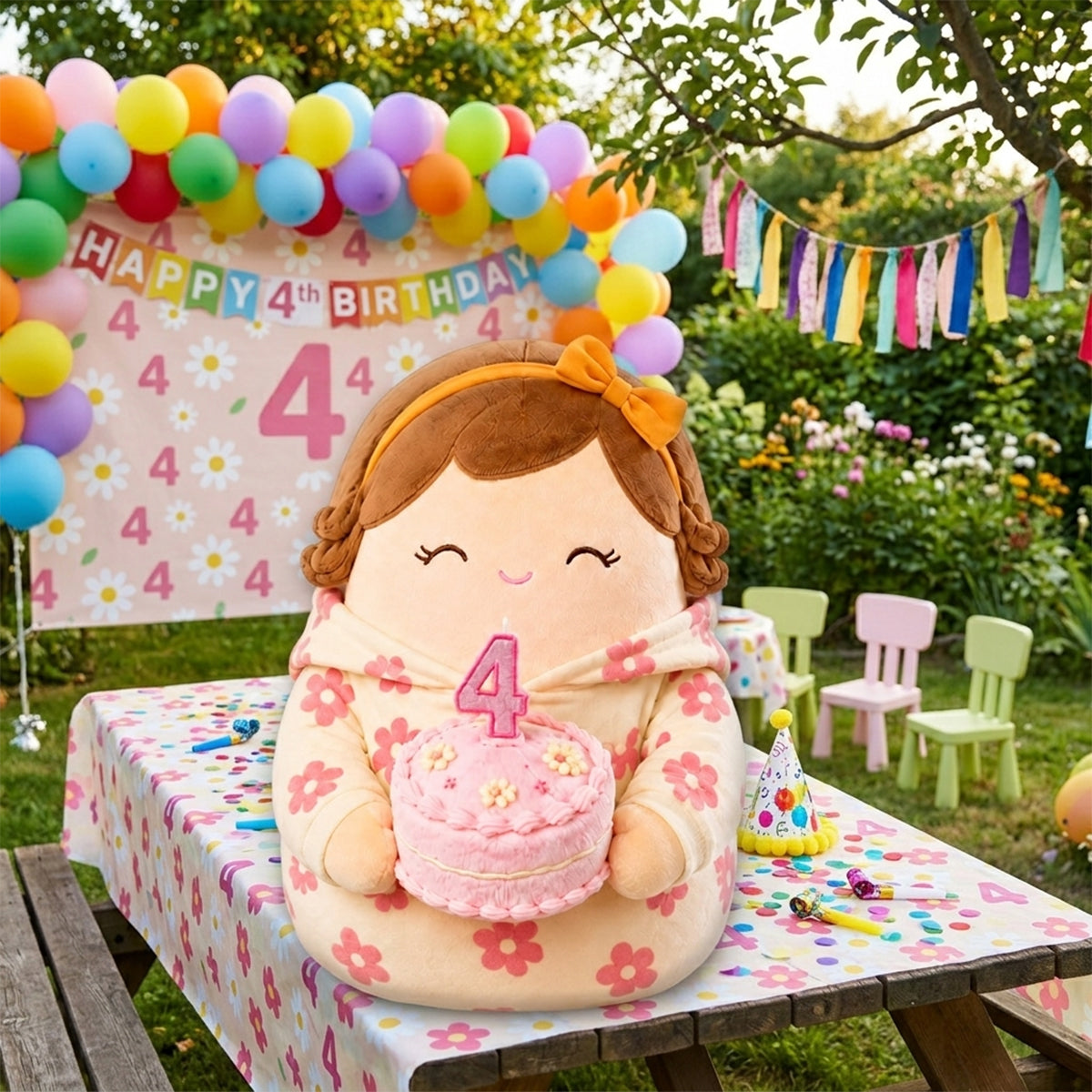 Birthday Figure - Personalized Birthday Premium Faux Fur Pillow