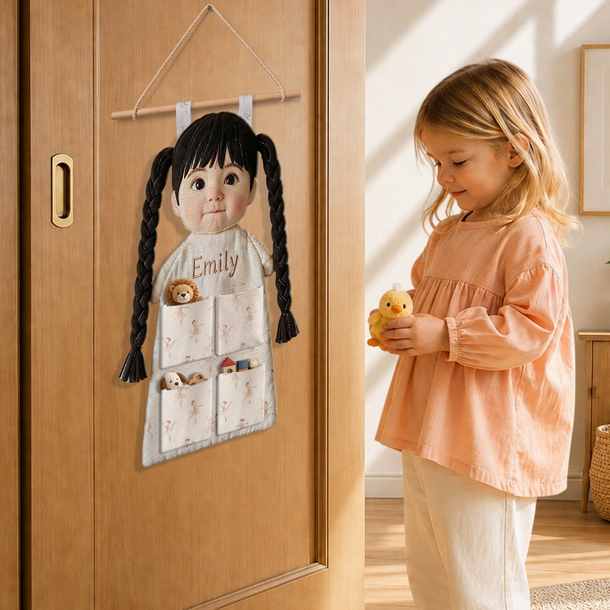 Little Princess Hair Bow Holder - Personalized Kid Hanging Organizer