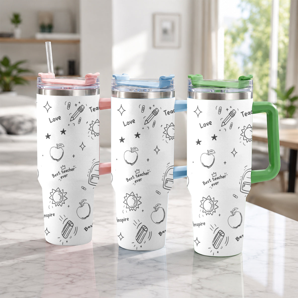 Back To School - Personalized Teacher Tumbler With Handle