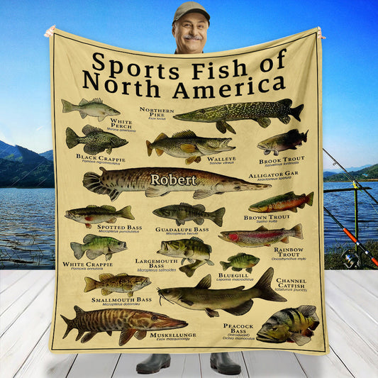 Fish Of America - Personalized Fishing Blanket
