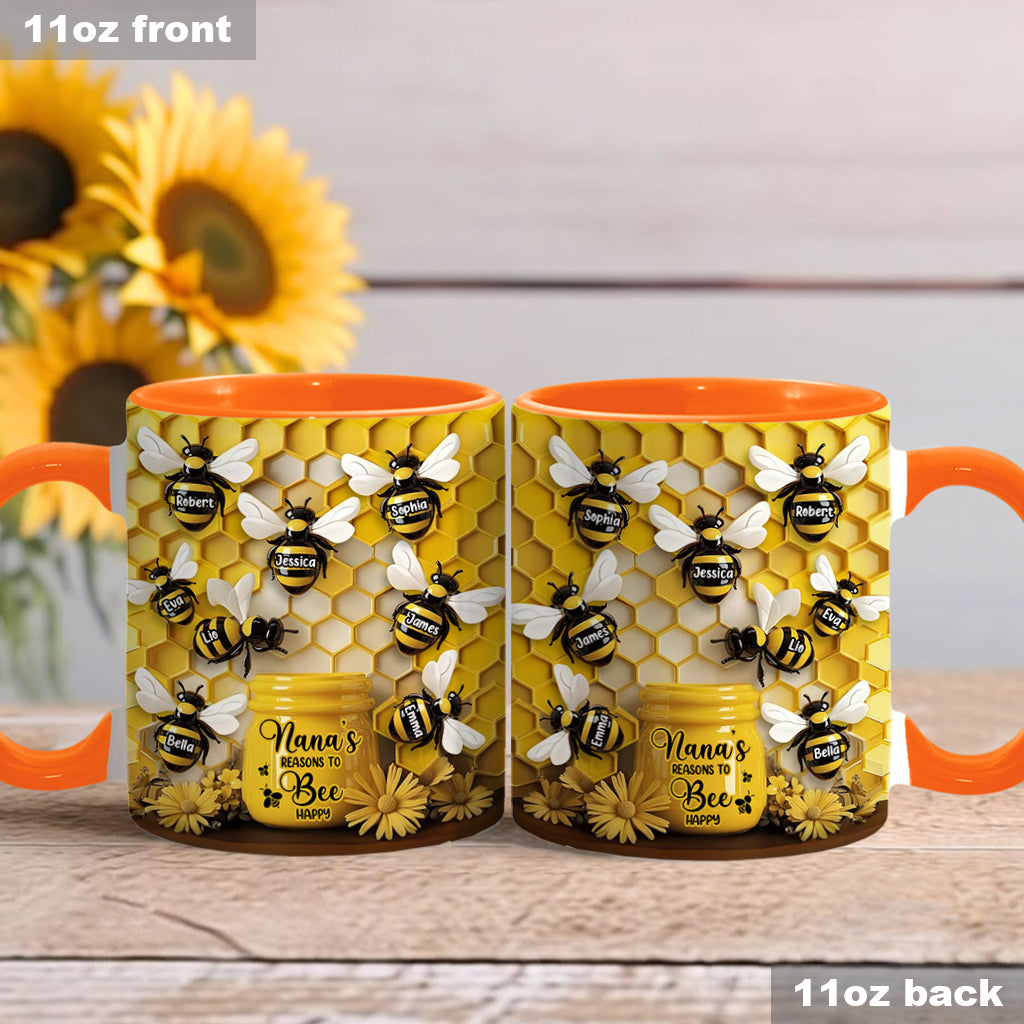 Reasons To Be Happy - Personalized Grandma Accent Mug