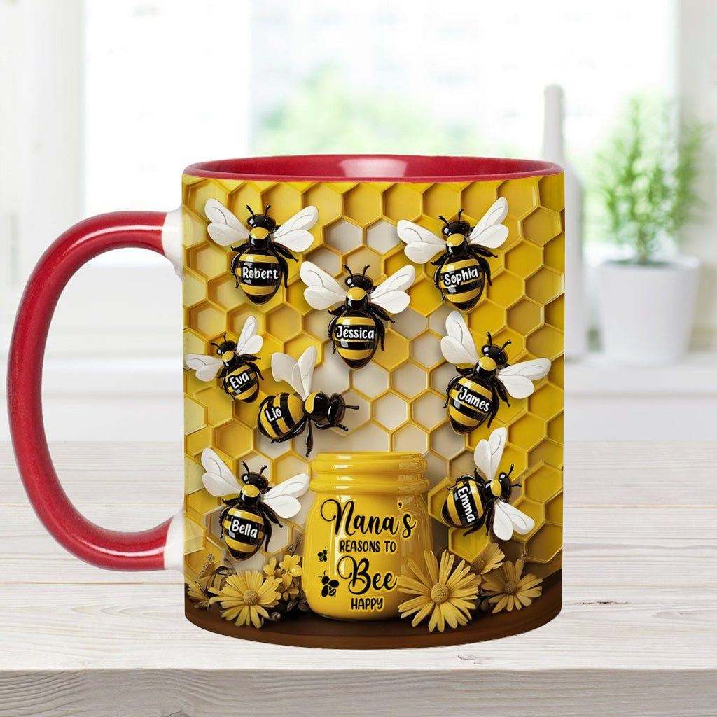 Reasons To Be Happy - Personalized Grandma Accent Mug