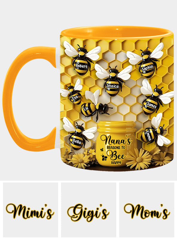 Reasons To Be Happy - Personalized Grandma Accent Mug