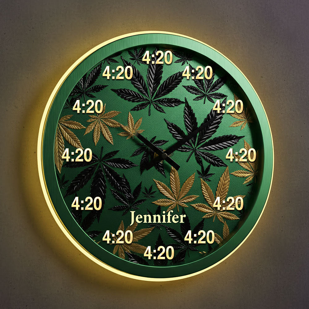Es ist immer 420 – Personalisierte Weed-LED-Wanduhr