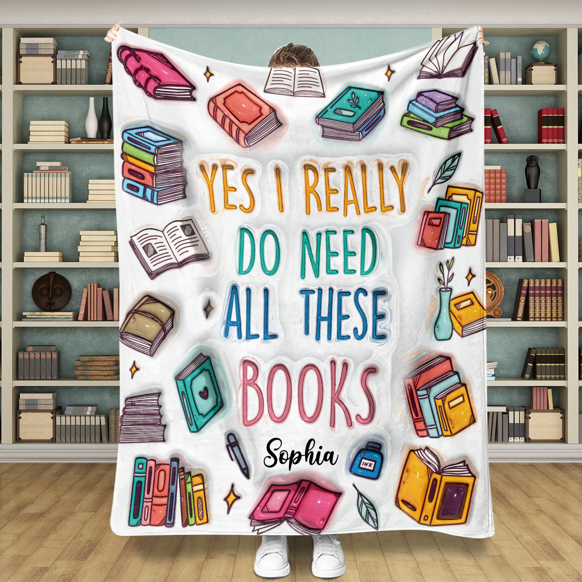 Ja, ich brauche all diese Bücher – personalisierte Bücherdecke