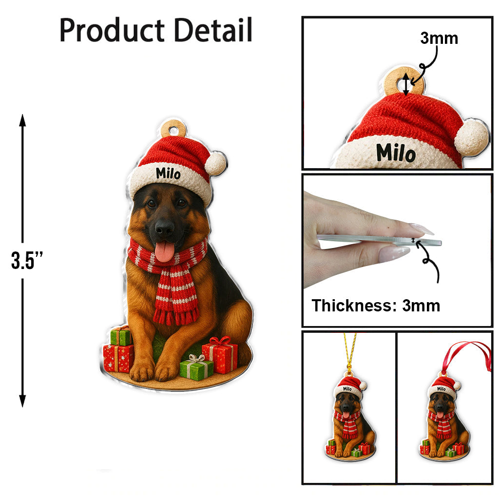 Weihnachtshund – Personalisierter Hunde-Weihnachtsbaumschmuck in individueller Form