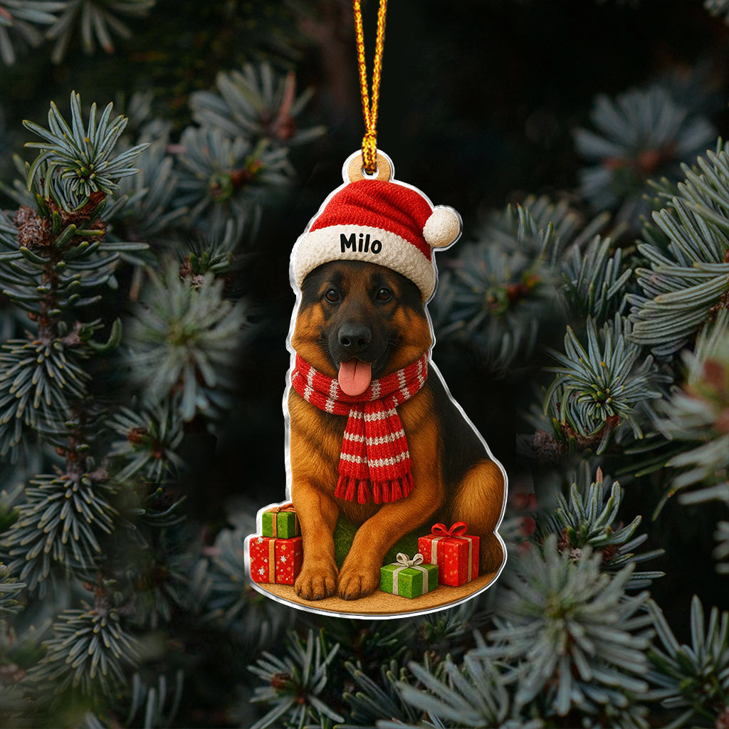 Weihnachtshund – Personalisierter Hunde-Weihnachtsbaumschmuck in individueller Form