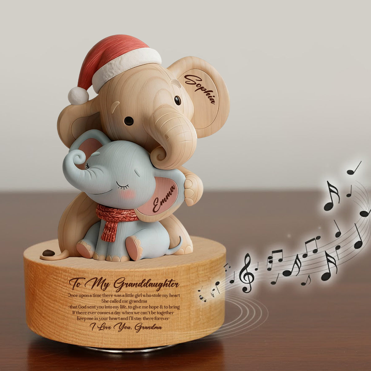 À ma petite-fille - Plaque musicale rotative personnalisée pour grand-mère