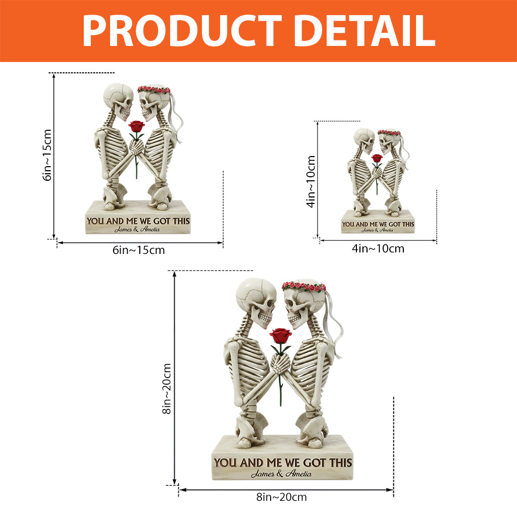 Du und ich, wir schaffen das – Personalisierte Totenkopf-Acrylplakette in individueller Form