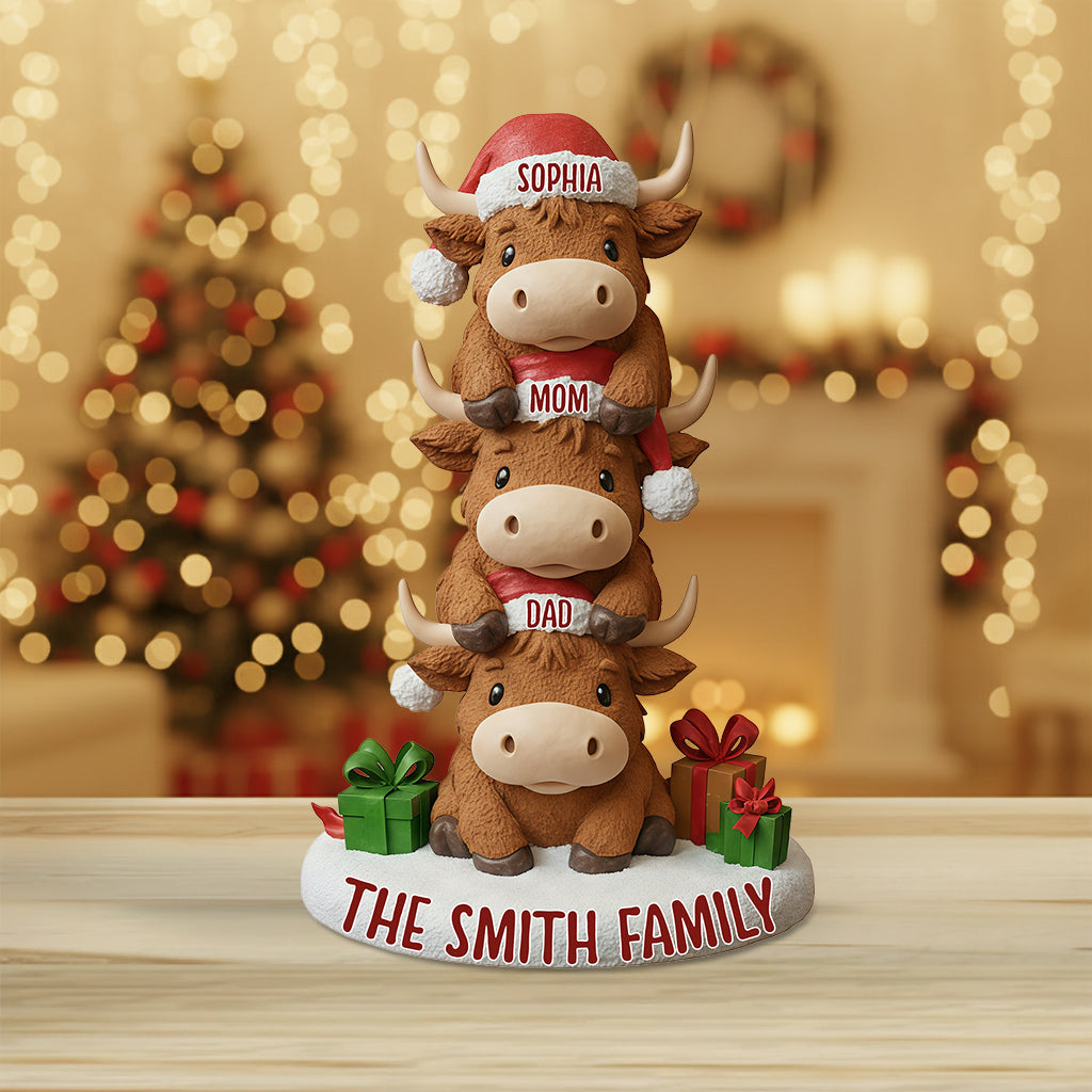 Frohe Weihnachten – Personalisierte Acrylplakette in individueller Familienform