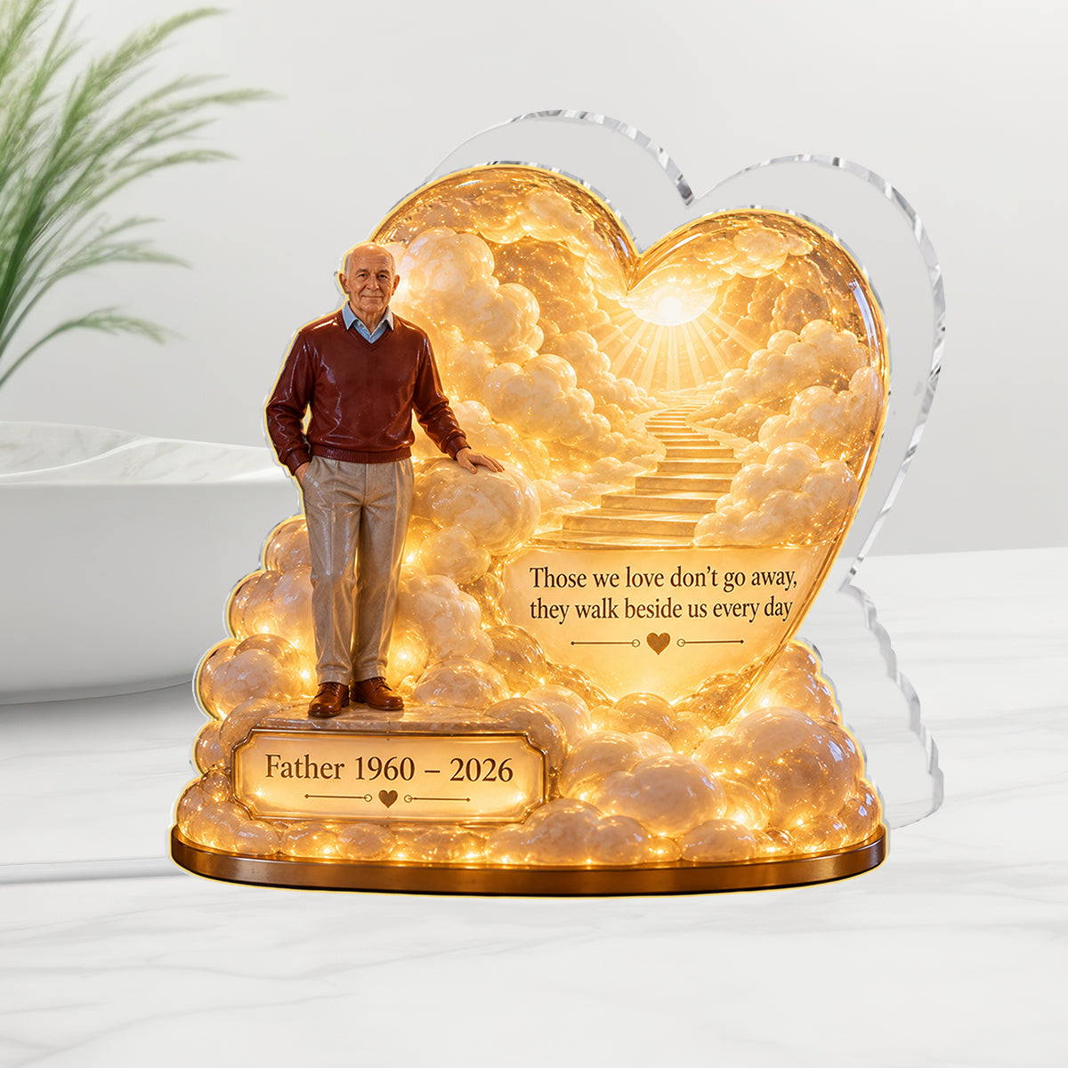 Personalisierte Gedenkgeschenk, Ein Schönes Andenken für einen Geliebten - Personalisierte Gedenk-Acryl-LED-Nachtlicht
