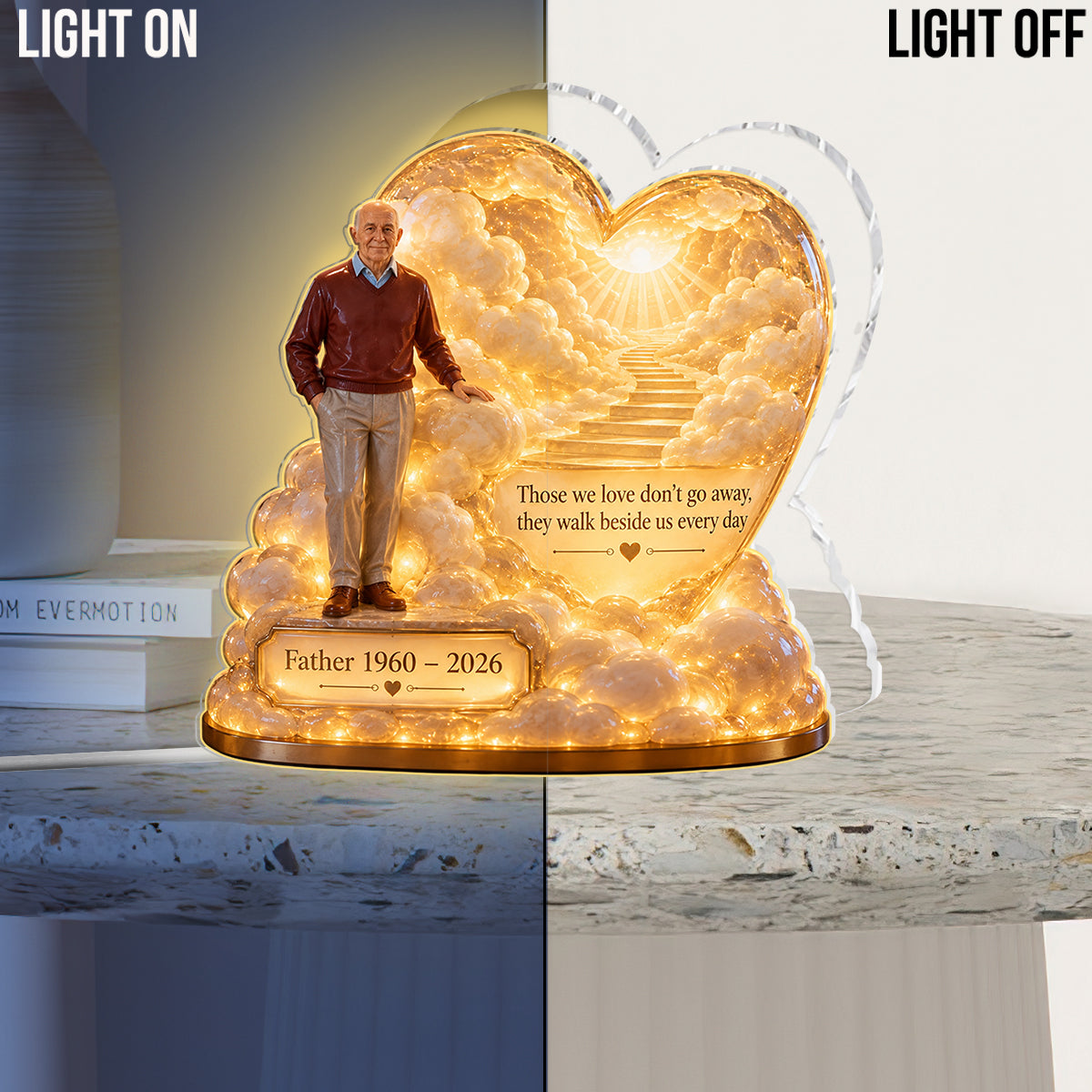 Personalisierte Gedenkgeschenk, Ein Schönes Andenken für einen Geliebten - Personalisierte Gedenk-Acryl-LED-Nachtlicht