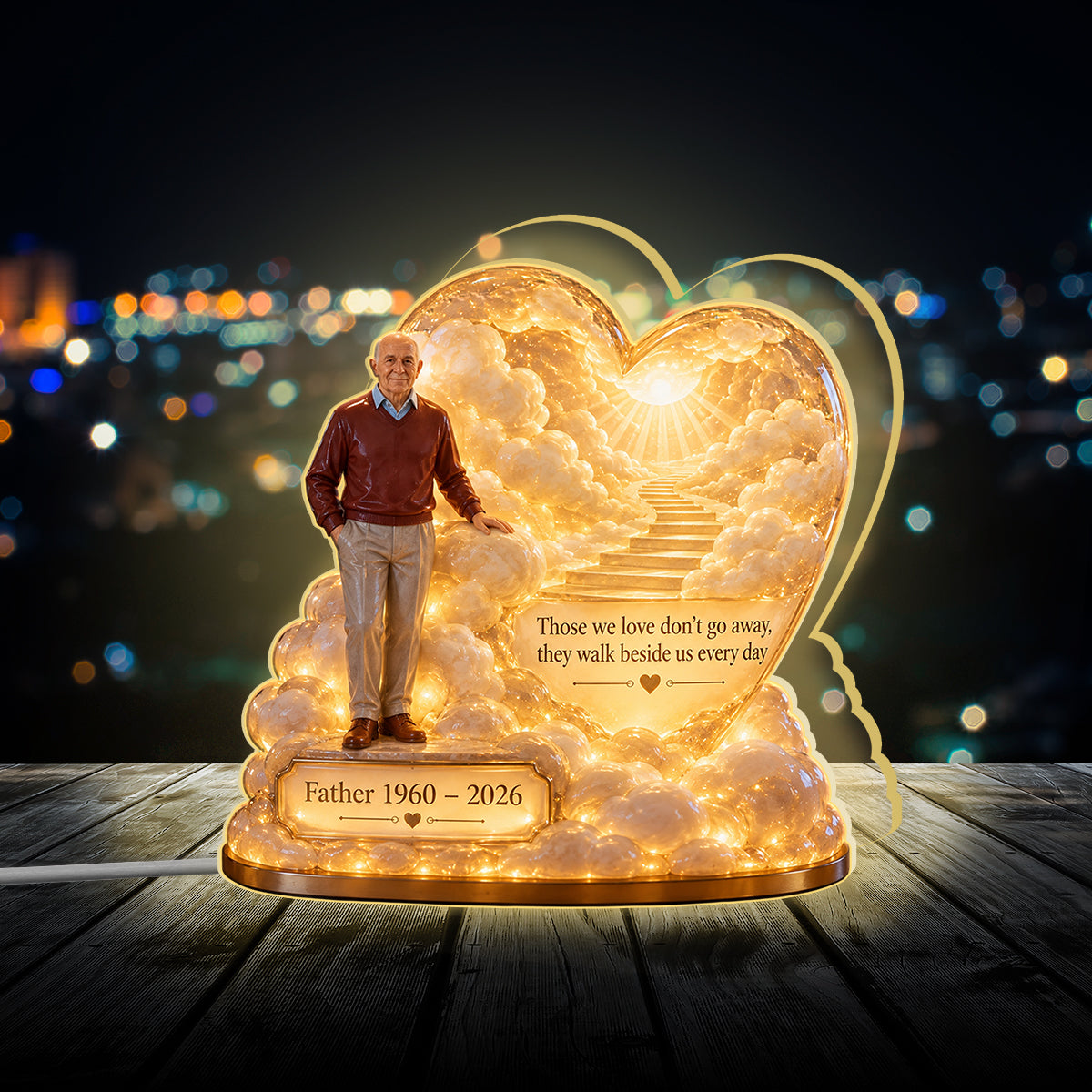 Personalisierte Gedenkgeschenk, Ein Schönes Andenken für einen Geliebten - Personalisierte Gedenk-Acryl-LED-Nachtlicht