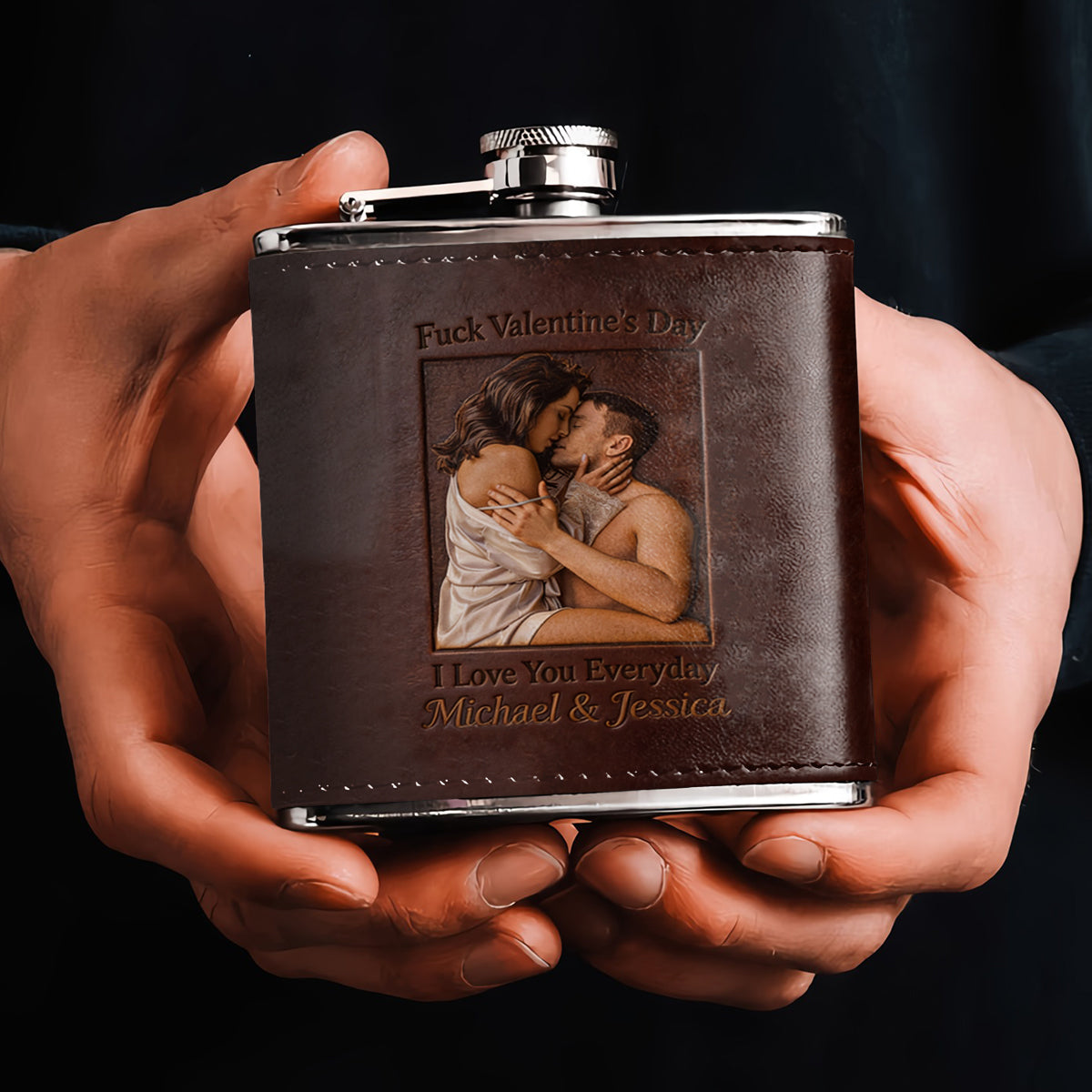 I Love You Everyday - Personalized Spicy Couple Hip Flask