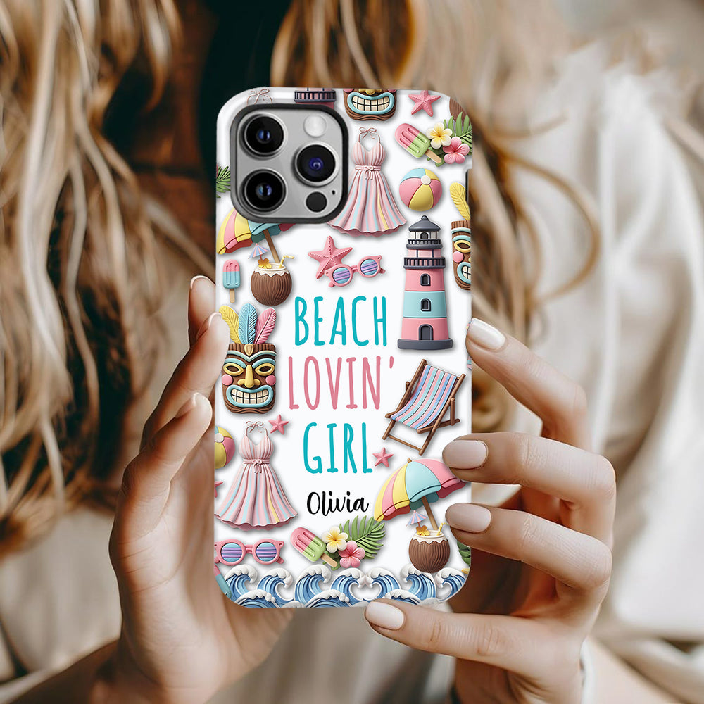 Beach Lovin' Girl - Personalized Sea Lover Full Print Phone Case