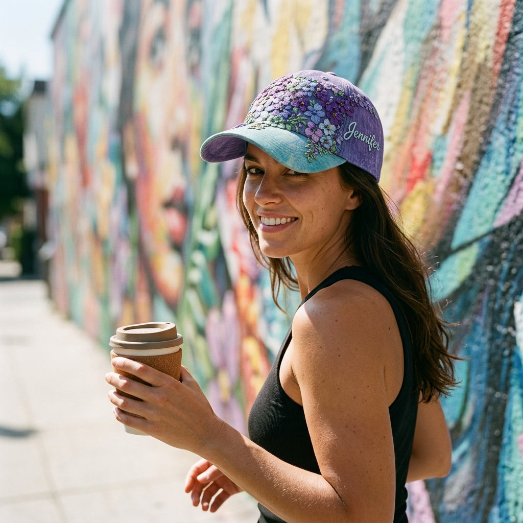 Vous comptez Teal Purple Semicolon Floral - Casquette Classique Personnalisée pour la Prévention du Suicide