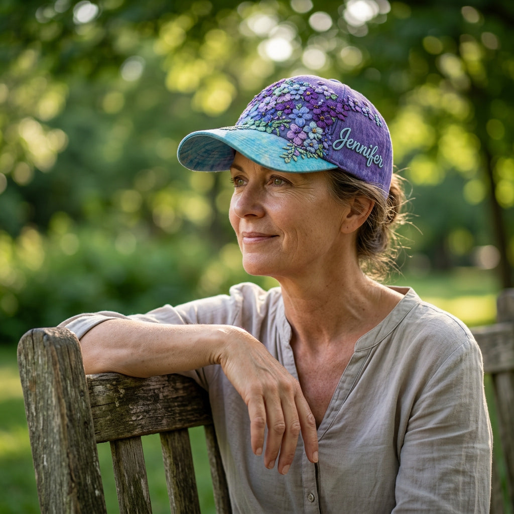 Vous comptez Teal Purple Semicolon Floral - Casquette Classique Personnalisée pour la Prévention du Suicide