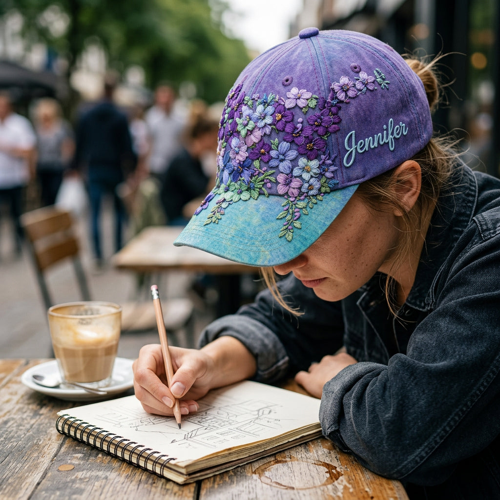 Vous comptez Teal Purple Semicolon Floral - Casquette Classique Personnalisée pour la Prévention du Suicide