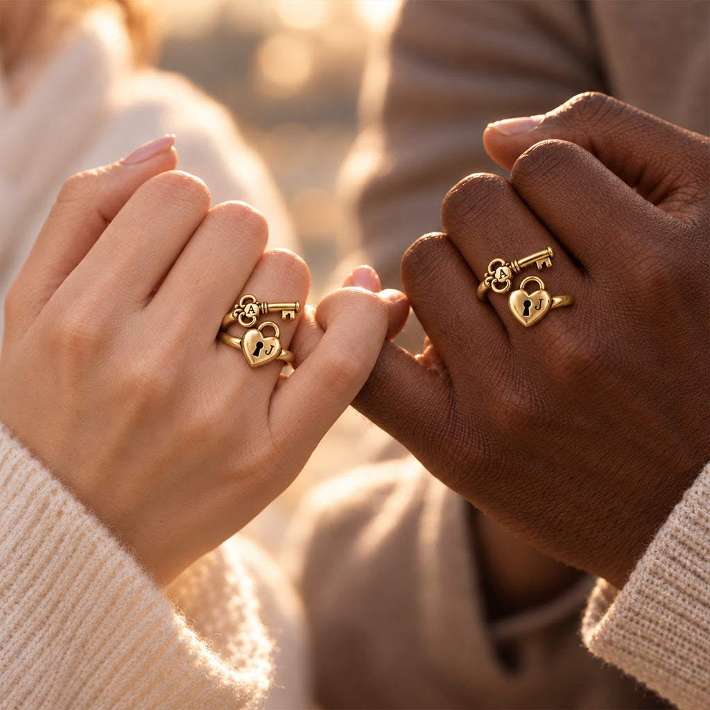 I'm Yours - Personalized Couple Adjustable Shaped Ring