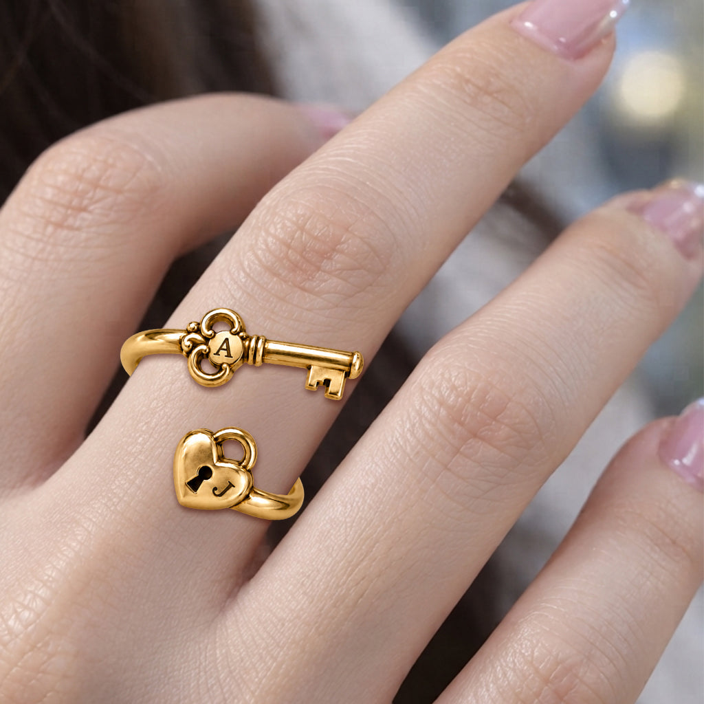 I'm Yours - Personalized Couple Adjustable Shaped Ring