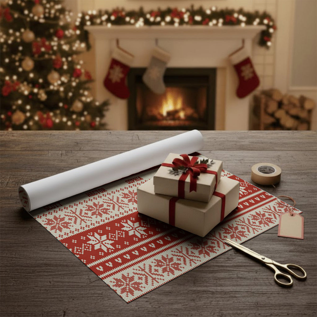 Joyeux Noël - Papiers cadeaux personnalisés pour toute la famille
