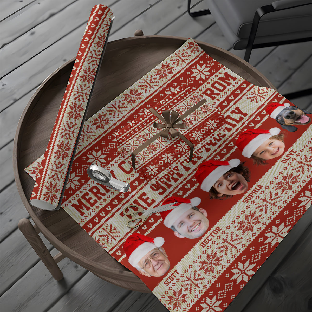 Joyeux Noël - Papiers cadeaux personnalisés pour toute la famille