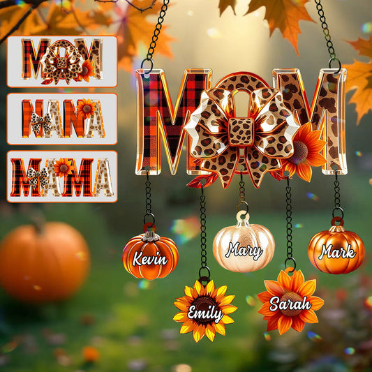 Herbstmama – Personalisierter Herbst-Fensterhänger mit individuellen Anhängern