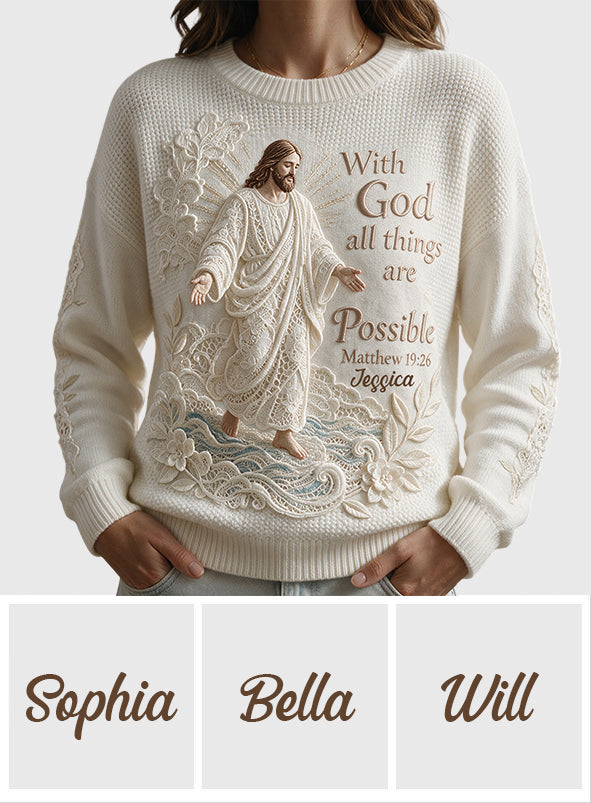 Avec Dieu, Tout Est Possible - Pull Chrétien Personnalisé