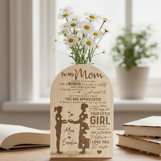 À ma maman - Cadeau idéal pour maman - Vase à fleurs en acrylique personnalisé avec la forme de la famille