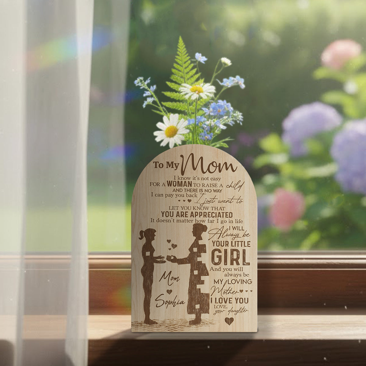 À ma maman - Cadeau idéal pour maman - Vase à fleurs en acrylique personnalisé avec la forme de la famille