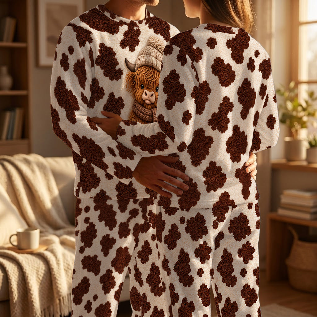 Love Highland Cow - Personalized Highland Cow Fleece Lounge Set