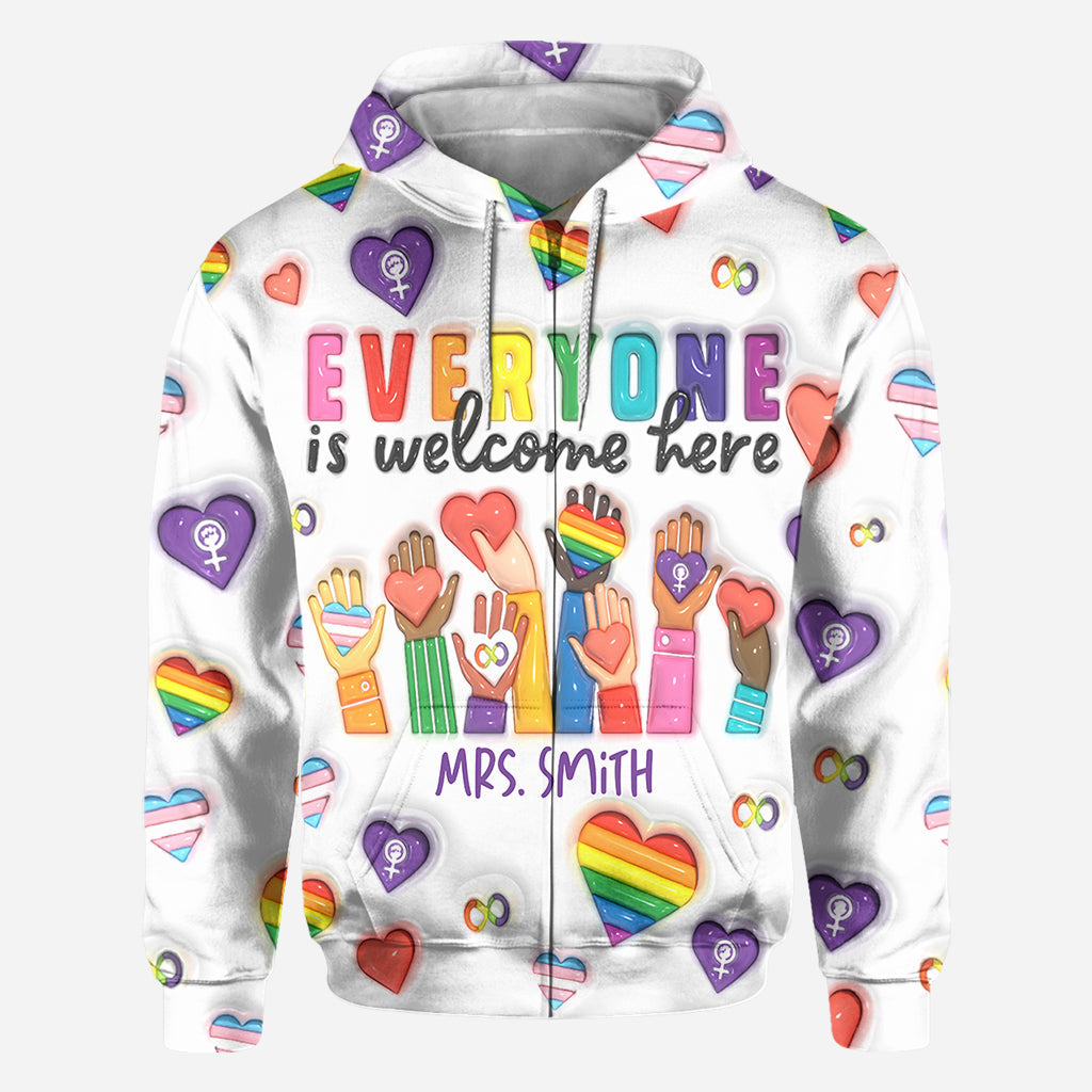 Bienvenue à tous ! - T-shirt personnalisé pour enseignants