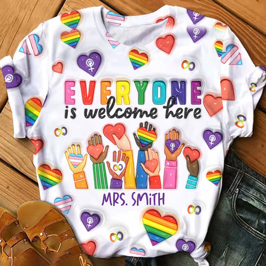 Bienvenue à tous ! - T-shirt personnalisé pour enseignants