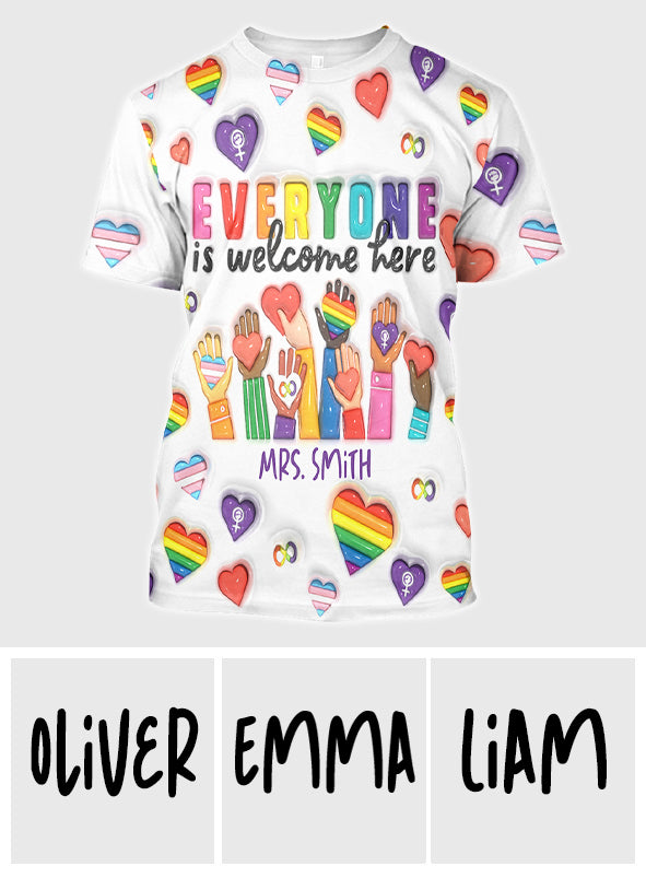 Bienvenue à tous ! - T-shirt personnalisé pour enseignants