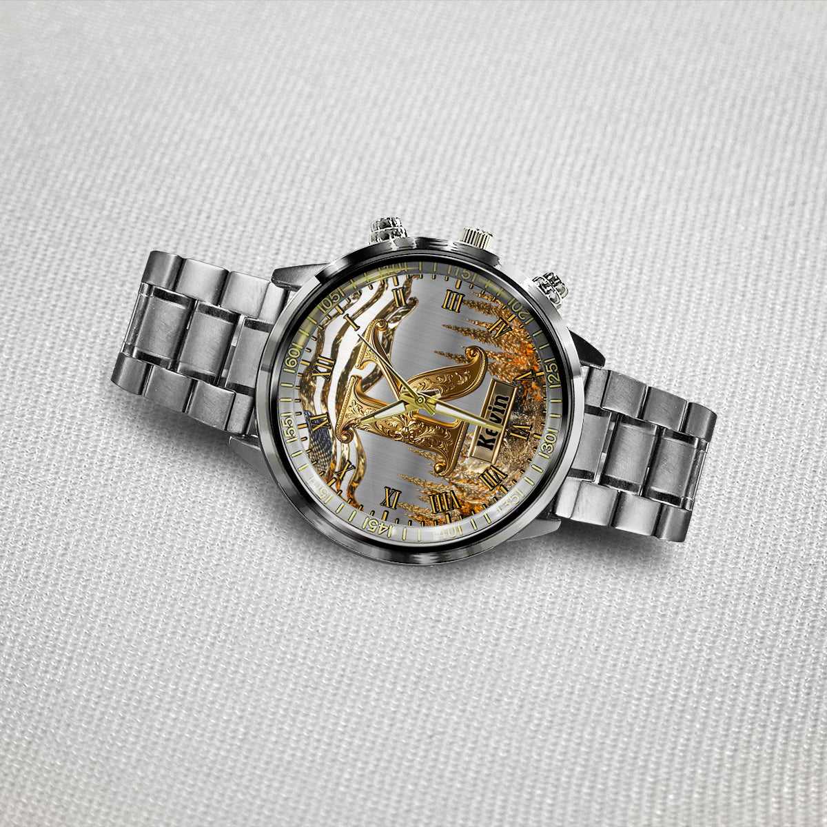 Montre-bracelet de luxe personnalisée avec initiales du prénom