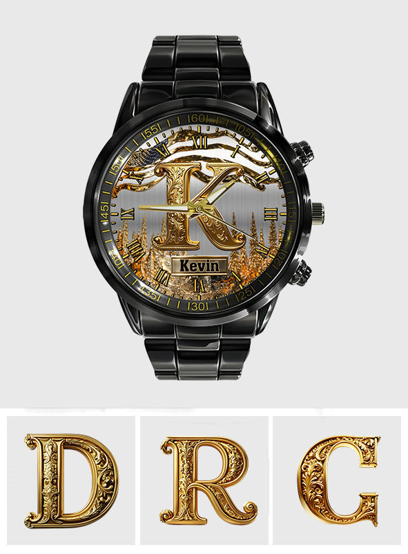 Montre-bracelet de luxe personnalisée avec initiales du prénom